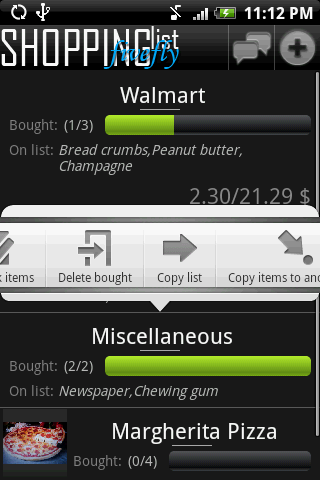 shopping list